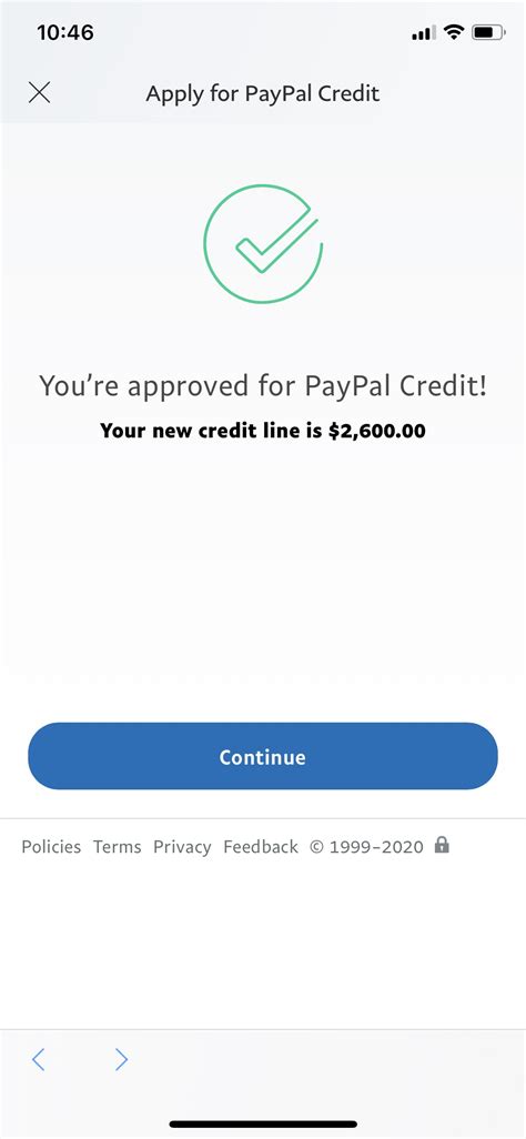 Paypal Credit Approval Score